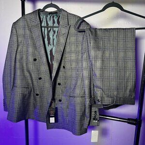 Vitali Peak Lapel Plaid Vested Suit